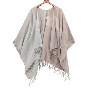 Soia & Kyo Mirel Scarfigan Wrap Womens Pink Cream Open Front Fringe Size OS